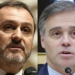 Montagem mostra o diretor-geral da Polícia Federal, Andrei Rodrigues, ao lado do ministro do STF André Mendonça, autor da decisão que determinou seu afastamento