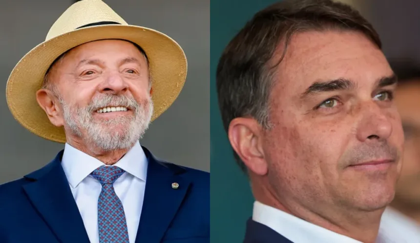Lula e Flávio Bolsonaro
